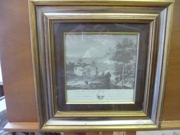 Quadro stampa borgo Asolano (TV) CM.36X36 vintage