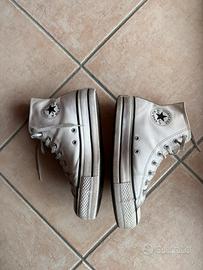 Converse bianche di pelle