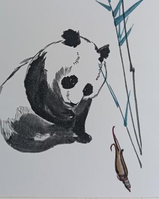 2 stampe originali  panda 🐼 e scoiattoli 