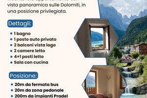 Stupendo LA FINESTRA SUL LAGO a Molveno 5 posti