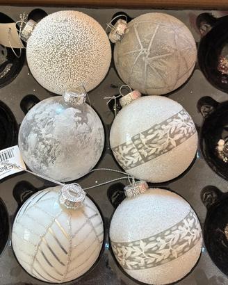 6 palline in vetro albero di Natale