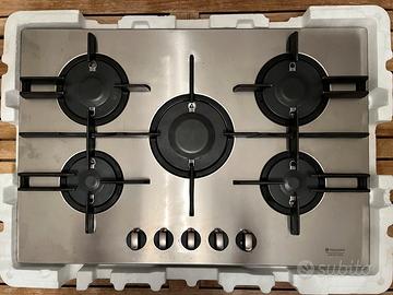 Piano cottura 5 fuochi 75 cm inox Hotpoint Ariston