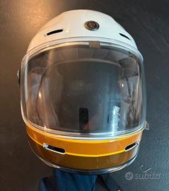 Casco Moto Vintage T-1 Torc White Iso Bar