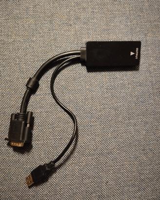 Adattatore convertitore VGA e USB a HDMI 