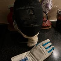 Maschera,guanto da scherma negrini e spina