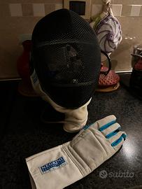 Maschera,guanto da scherma negrini e spina