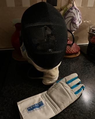 Maschera,guanto da scherma negrini e spina