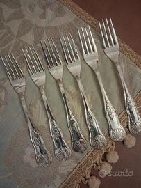 forchette antiche in lamina d'argento 800