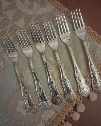 forchette antiche in lamina d'argento 800