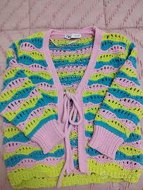 Cardigan ZARA crochet multicolor 🌈 – Tg. M