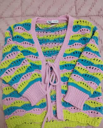 Cardigan ZARA crochet multicolor 🌈 – Tg. M