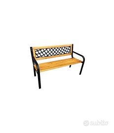 Panchina Sosta 118x50x75 cm – Nero e Legno Natural