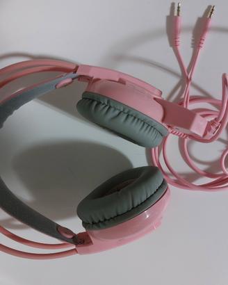 Cuffie rosa con microfono jack