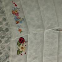 2 asciugamani di lino,ricamati a mano a punto croc