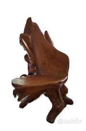 Sedia a trono in Radice di Teak.