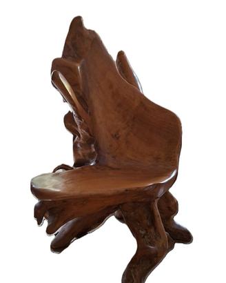 Sedia a trono in Radice di Teak.