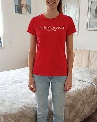 T-shirt Calvin Klein Jeans rossa