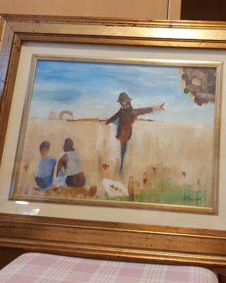 Quadro ad olio di Hermes Stringo "Paesaggio"