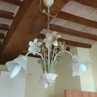lampadario tre luci bianco