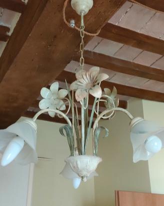 lampadario tre luci bianco