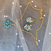 Set collana e orecchini in resina artigianato han