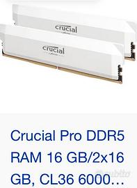 Ram ddr5 cl 36 6000 mhz crucial bianche