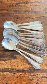 12 cucchiaini gelato in metallo argentato