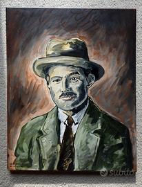 Dipinto Acrilico - Hemingway à Paris