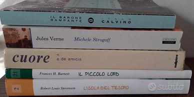 5 libri per ragazzi: Calvino, De Amicis, Verne ecc