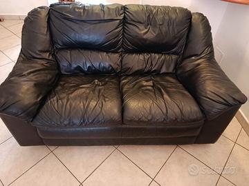 Divano due posti 140 cm nero ecopelle