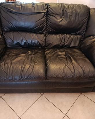 Divano due posti 140 cm nero ecopelle