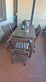 tavolo da esterno in teak UNOPIU +6 sedie