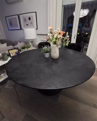 Tavolo Desalto Clay Ø160 pietra lavica grigio 