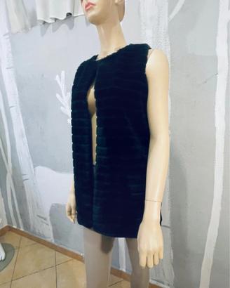 Gilet  eco pelliccia nero Zuiki tg.XS/S/M