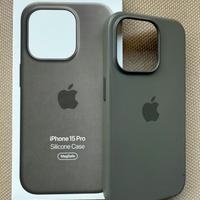 Custodia silicone Apple iphone 15 pro grigio taupe