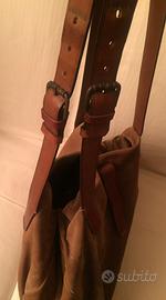 Borsa in pelle scamosciata