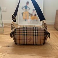 Burberry borsa travolla check sabbia