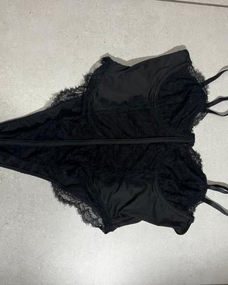Body nero in pizzo