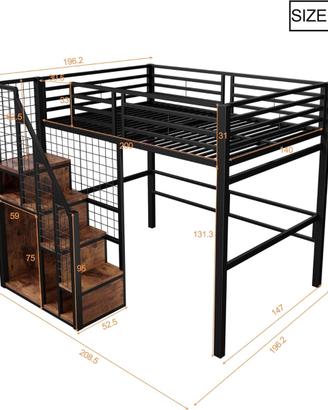Letto a Soppalco + Materasso