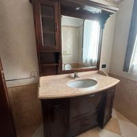 mobile bagno in legno massiccio e marmo,completo d