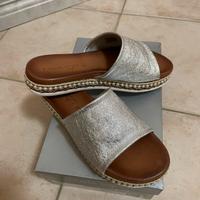 Sandali Ciabatta argento e perle 38