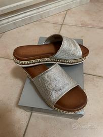 Sandali Ciabatta argento e perle 38