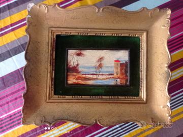 2 mini quadretti dipinti a olio fine 800