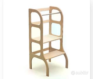 Torre di apprendimento Montessori in betulla