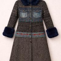 Cappotto donna Desigual donna con inserti tg 44
