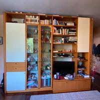 Libreria legno bianco laccato e ciliegio