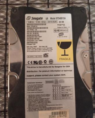 Hard Disk Seagate U6 ST340810A 40GB IDE
