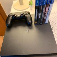 Playstation 4 slim + Dualshock 4 + 5 Videogiochi