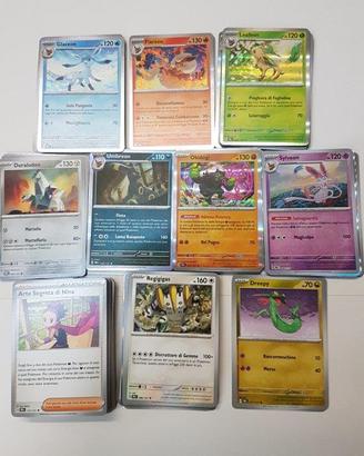 396 carte pokemon originali fuoco, luce, evoluzion