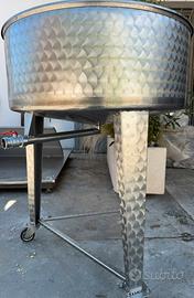 Carrello in acciaio per olio